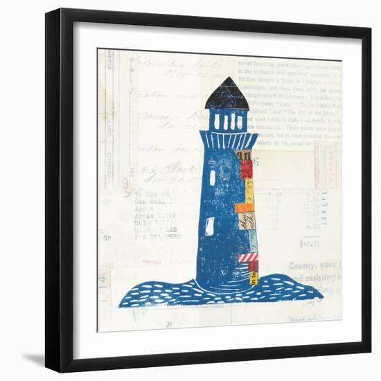 Nautical Collage II on Newsprint-Courtney Prahl-Framed Art Print