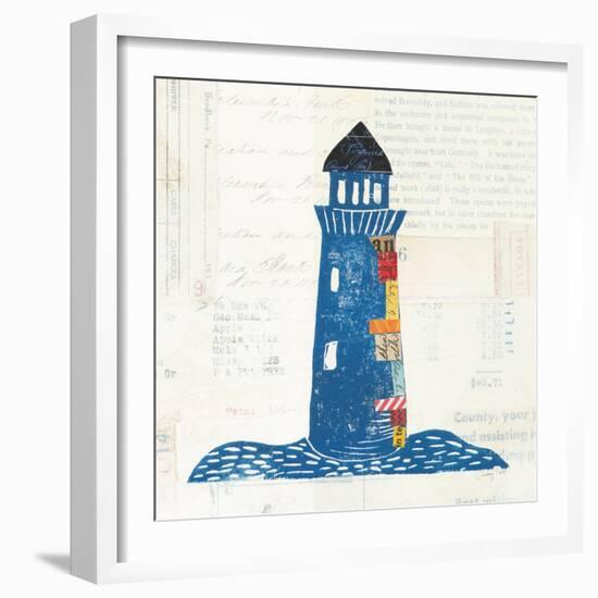 Nautical Collage II on Newsprint-Courtney Prahl-Framed Art Print