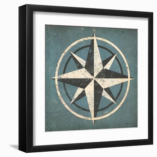 Nautical Compass Blue-Ryan Fowler-Framed Art Print