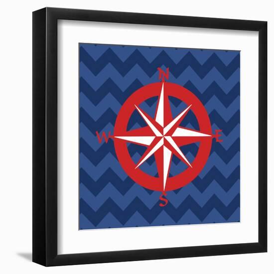 Nautical Compass-N. Harbick-Framed Art Print