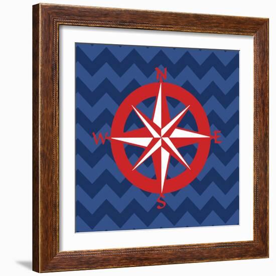 Nautical Compass-N. Harbick-Framed Art Print