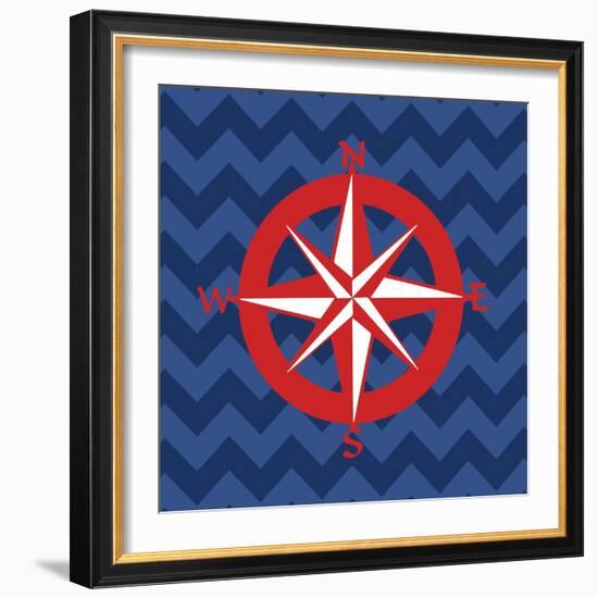 Nautical Compass-N. Harbick-Framed Art Print