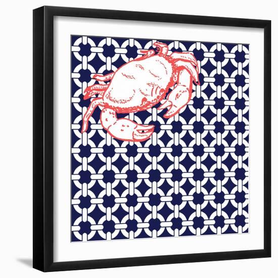 Nautical Crab-null-Framed Giclee Print