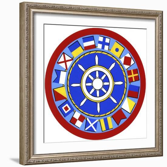 Nautical Flags Circle-Geraldine Aikman-Framed Giclee Print