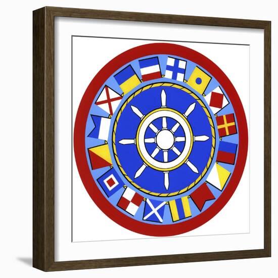 Nautical Flags Circle-Geraldine Aikman-Framed Giclee Print