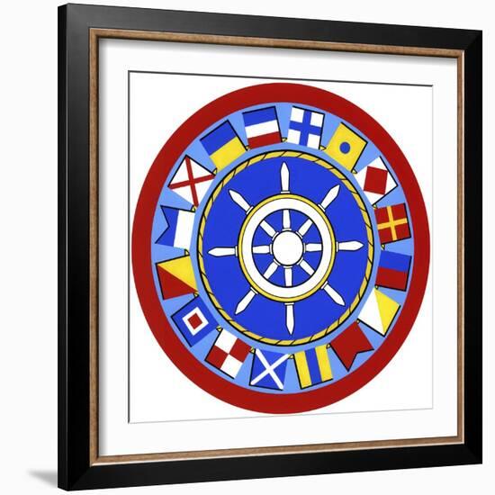 Nautical Flags Circle-Geraldine Aikman-Framed Giclee Print