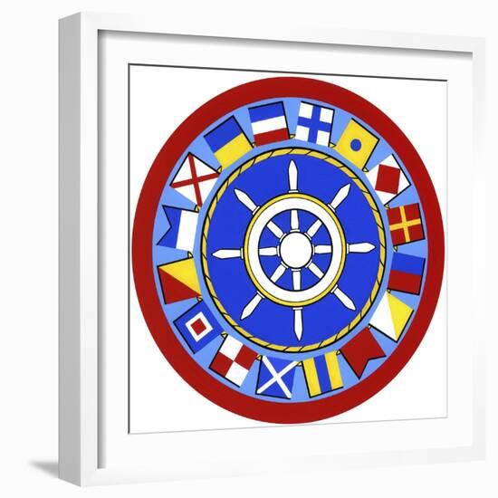 Nautical Flags Circle-Geraldine Aikman-Framed Giclee Print