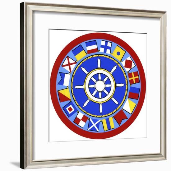 Nautical Flags Circle-Geraldine Aikman-Framed Giclee Print