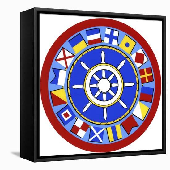 Nautical Flags Circle-Geraldine Aikman-Framed Premier Image Canvas