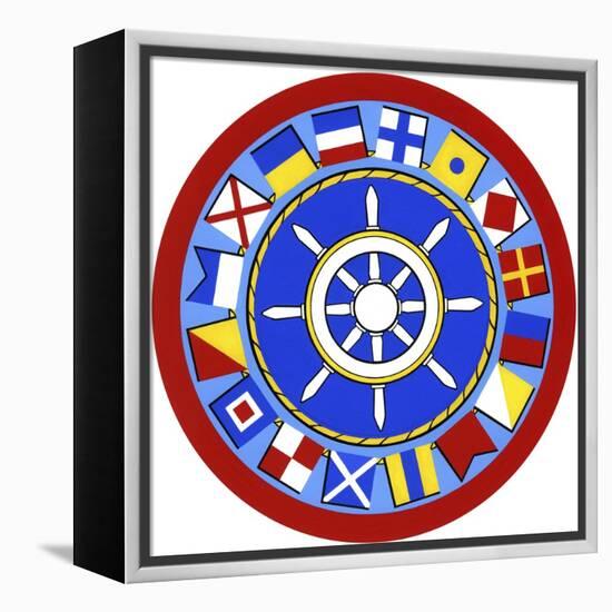 Nautical Flags Circle-Geraldine Aikman-Framed Premier Image Canvas