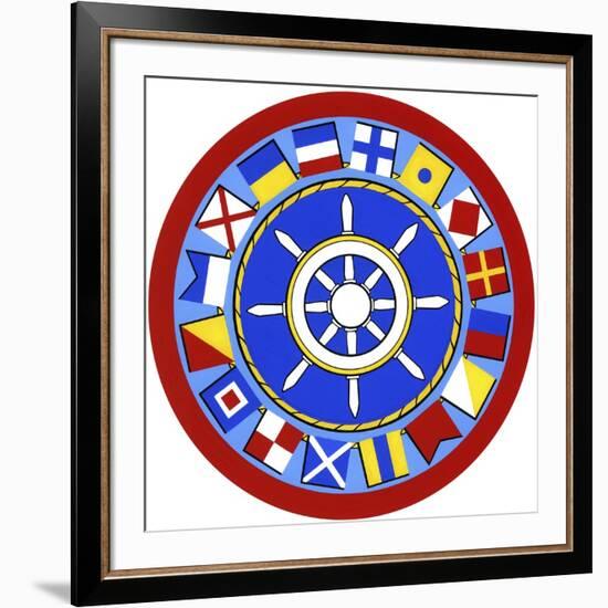 Nautical Flags Circle-Geraldine Aikman-Framed Giclee Print