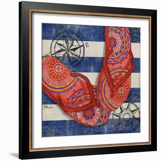 Nautical Flip Flops I-Paul Brent-Framed Art Print
