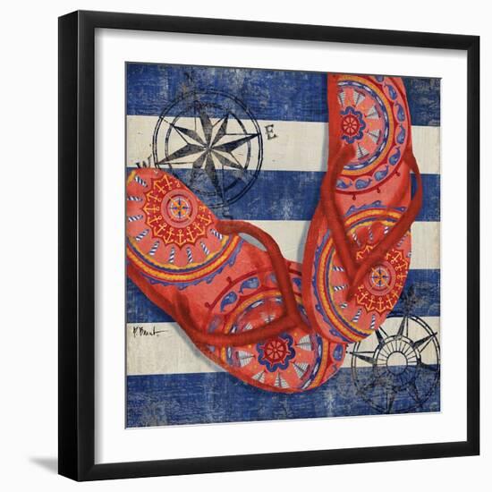 Nautical Flip Flops I-Paul Brent-Framed Art Print