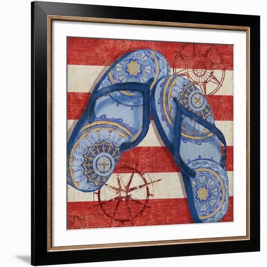 Nautical Flip Flops II-Paul Brent-Framed Art Print