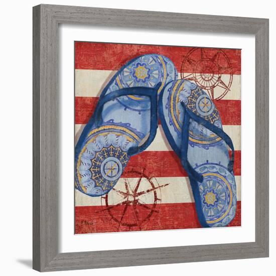 Nautical Flip Flops II-Paul Brent-Framed Art Print