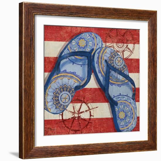 Nautical Flip Flops II-Paul Brent-Framed Art Print