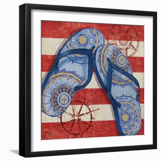 Nautical Flip Flops II-Paul Brent-Framed Art Print