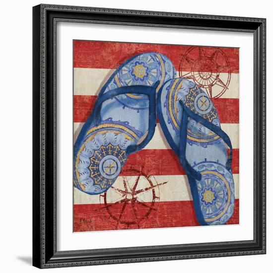 Nautical Flip Flops II-Paul Brent-Framed Art Print