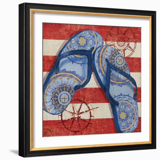 Nautical Flip Flops II-Paul Brent-Framed Art Print