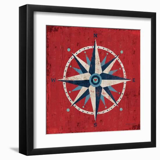 Nautical Love Compass-Michael Mullan-Framed Art Print