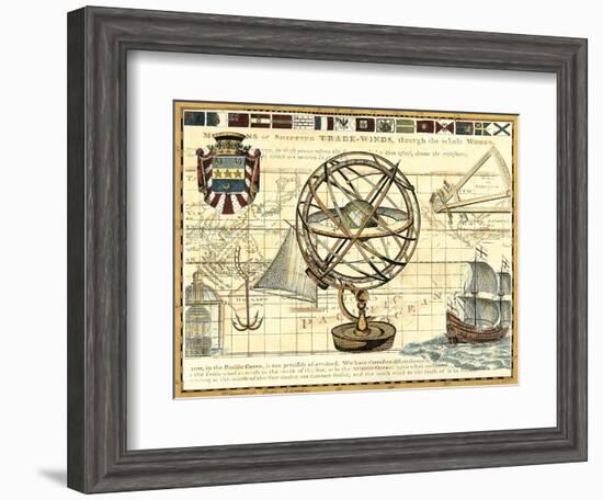 Nautical Map I-Deborah Bookman-Framed Art Print