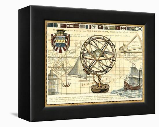 Nautical Map I-Deborah Bookman-Framed Stretched Canvas