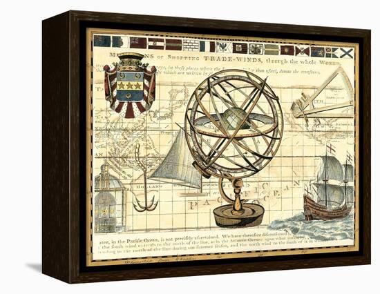 Nautical Map I-Deborah Bookman-Framed Stretched Canvas
