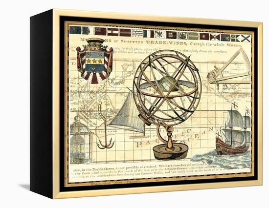 Nautical Map I-Deborah Bookman-Framed Stretched Canvas