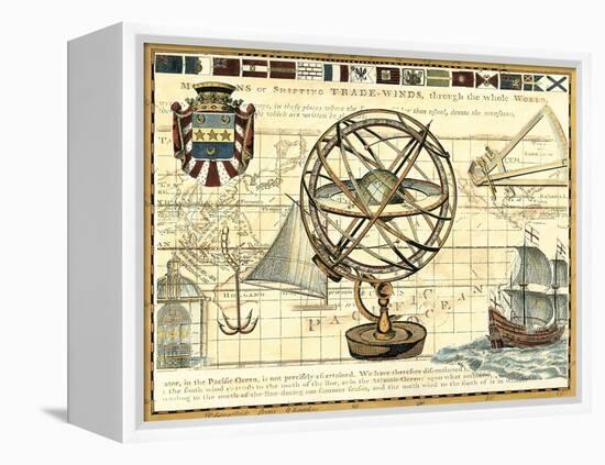 Nautical Map I-Deborah Bookman-Framed Stretched Canvas