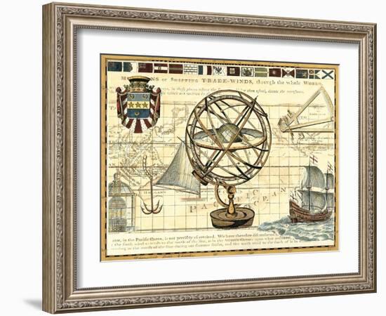 Nautical Map I-Deborah Bookman-Framed Art Print