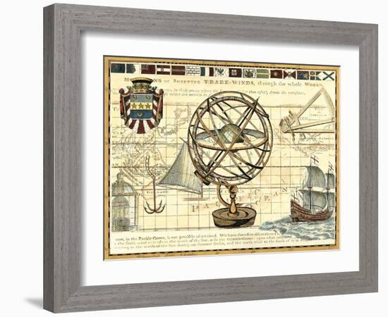 Nautical Map I-Deborah Bookman-Framed Art Print