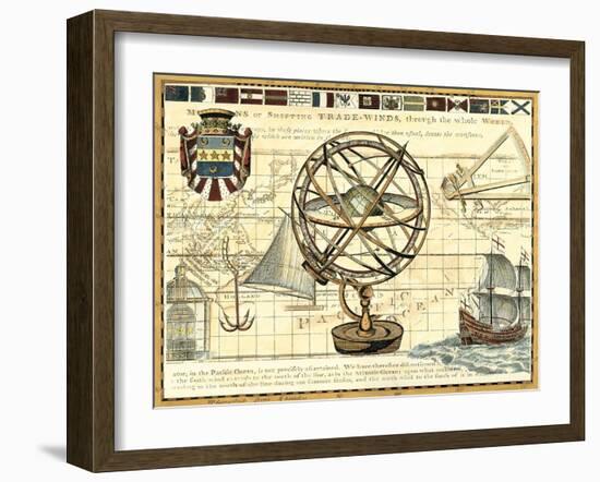 Nautical Map I-Deborah Bookman-Framed Art Print