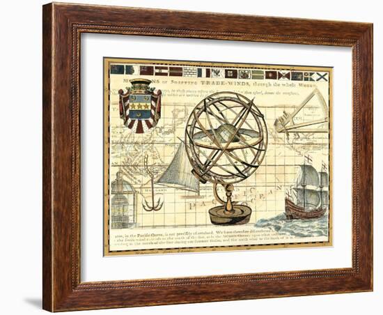 Nautical Map I-Deborah Bookman-Framed Art Print