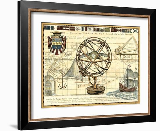 Nautical Map I-Deborah Bookman-Framed Art Print