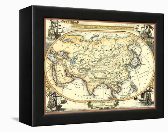 Nautical Map of Asia-Vision Studio-Framed Stretched Canvas