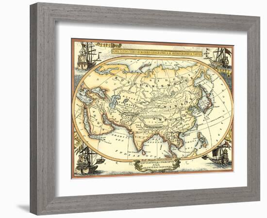 Nautical Map of Asia-Vision Studio-Framed Art Print