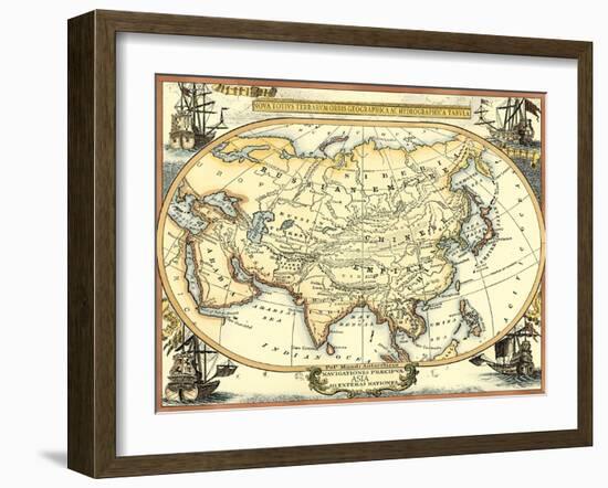 Nautical Map of Asia-Vision Studio-Framed Art Print
