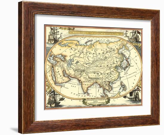 Nautical Map of Asia-Vision Studio-Framed Art Print