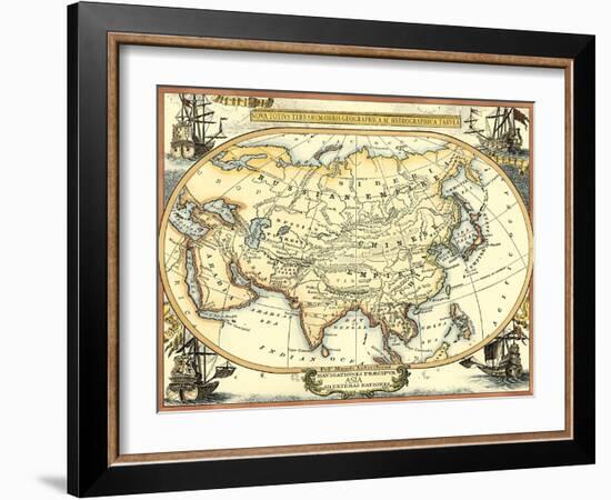 Nautical Map of Asia-Vision Studio-Framed Art Print