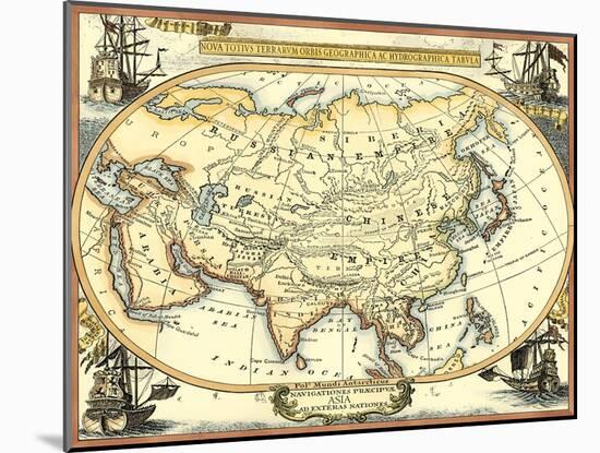 Nautical Map of Asia-Vision Studio-Mounted Art Print