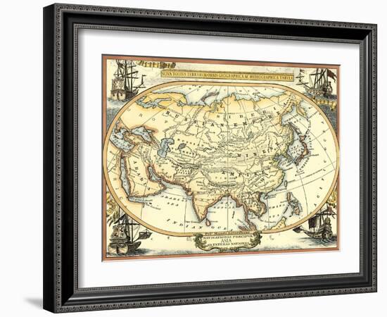 Nautical Map of Asia-Vision Studio-Framed Art Print