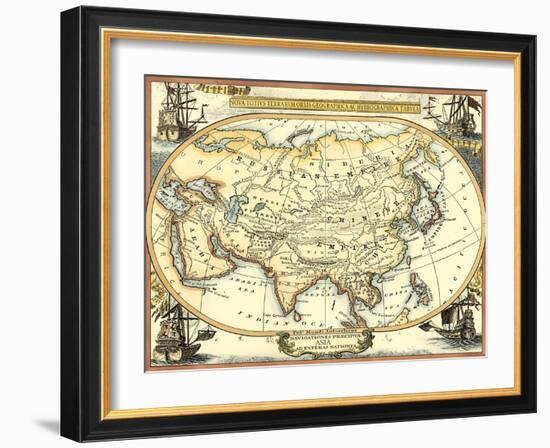 Nautical Map of Asia-Vision Studio-Framed Art Print