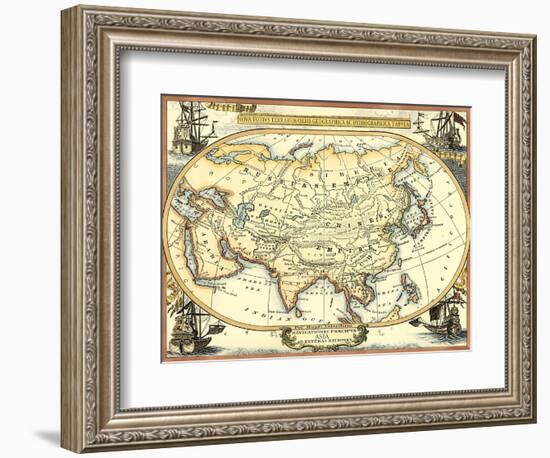 Nautical Map of Asia-Vision Studio-Framed Art Print