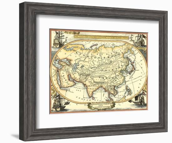 Nautical Map of Asia-Vision Studio-Framed Art Print