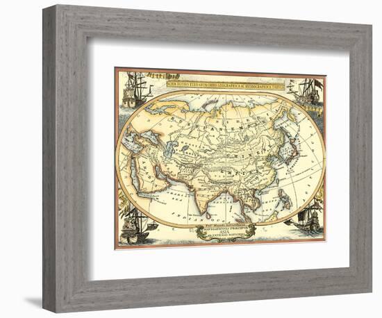 Nautical Map of Asia-Vision Studio-Framed Art Print