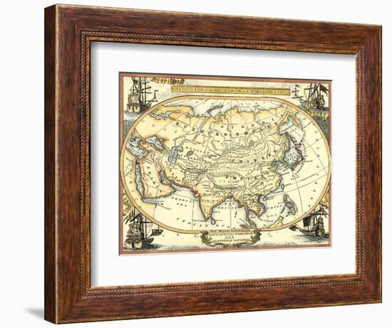 Nautical Map of Asia-Vision Studio-Framed Art Print