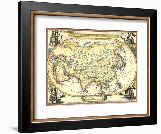 Nautical Map of Asia-Vision Studio-Framed Art Print