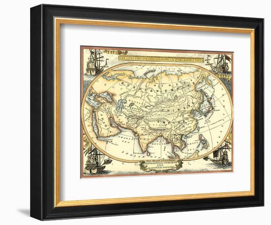 Nautical Map of Asia-Vision Studio-Framed Art Print