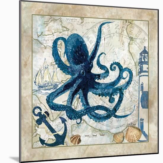 Nautical Octopus-Jill Meyer-Mounted Art Print