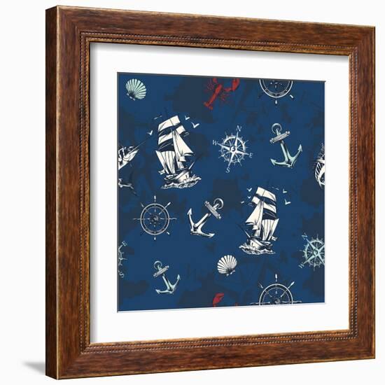 Nautical Pattern-Kimberly Allen-Framed Art Print